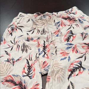 Briggs New York Floral Wide Leg Pants - Cream, Pink, Blue